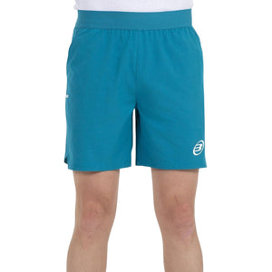 Bullpadel Moncada short voor heren in turquoise, vooraanzicht met logo