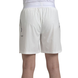 Gebroken witte Bullpadel Moncada short van opzij met ritszak