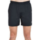 Vooraanzicht van de antracietzwarte Bullpadel Short Monfort met wit logo op de pijp