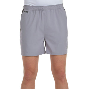 Bullpadel Muinos short voor heren in lichtgrijs, gedragen vooraanzicht