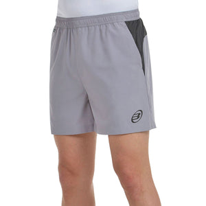 Lichtgrijze Bullpadel Muinos short met donkergrijs zijpaneel en logo