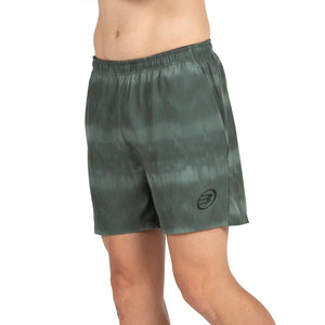 Groene Bullpadel Poenix short van opzij met Bullpadel-logo op de pijp