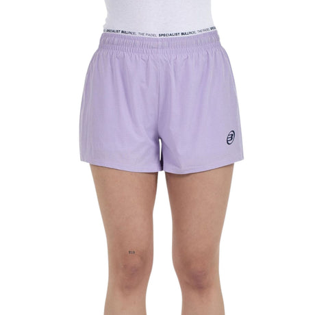 Bullpadel Pinolu short voor dames in lila met logo op de pijp
