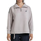Bullpadel Alasia sweater voor dames in beige met halve rits, vooraanzicht