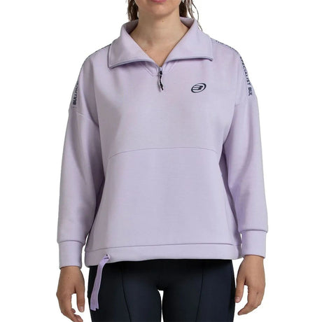 Bullpadel Alasia sweater voor dames in lila, vooraanzicht met halve rits
