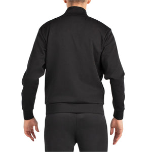 Achterzijde van het zwarte Bullpadel Sweatshirt Breen met ribboorden aan de mouwen