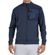 Vooraanzicht van het donkerblauwe Bullpadel Sweatshirt Breen met rits en borstprint