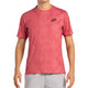 Vooraanzicht van het koraalroze Bullpadel T-Shirt Macondo met zwart logo op de borst