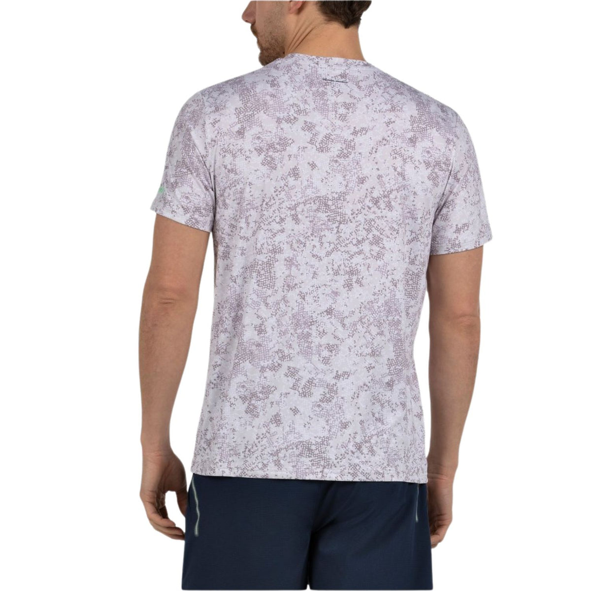 Achterzijde van het grijswitte Bullpadel Masama T-shirt met print