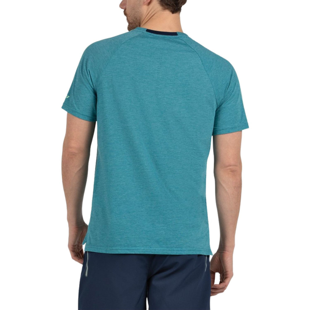 Achterzijde van het petrolblauwe Bullpadel Montse T-shirt