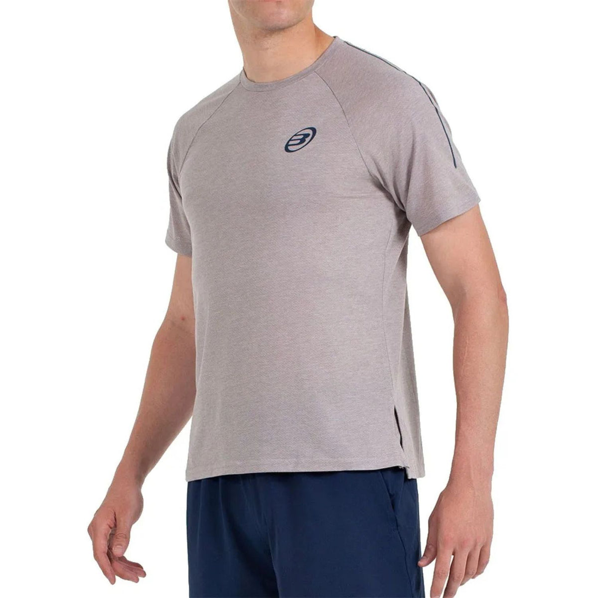 Grijsbeige Bullpadel Montse T-shirt van opzij met raglanmouw