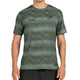 Bullpadel Pasco T-shirt in groen met vervaagde streepprint, vooraanzicht