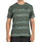 Bullpadel Pasco T-shirt in groen met vervaagde streepprint, vooraanzicht