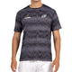 Bullpadel Pasco T-shirt in zwart met grijze print, gedragen met witte short