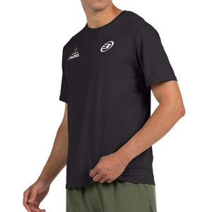 Zwart Bullpadel Prilep T-shirt van opzij met korte mouwen