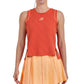 Koraalrood Bullpadel Amalia mouwloos shirt met oranje padelrok, vooraanzicht