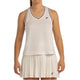 Vooraanzicht van de gebroken witte Bullpadel W Aza tanktop met V-hals en logo