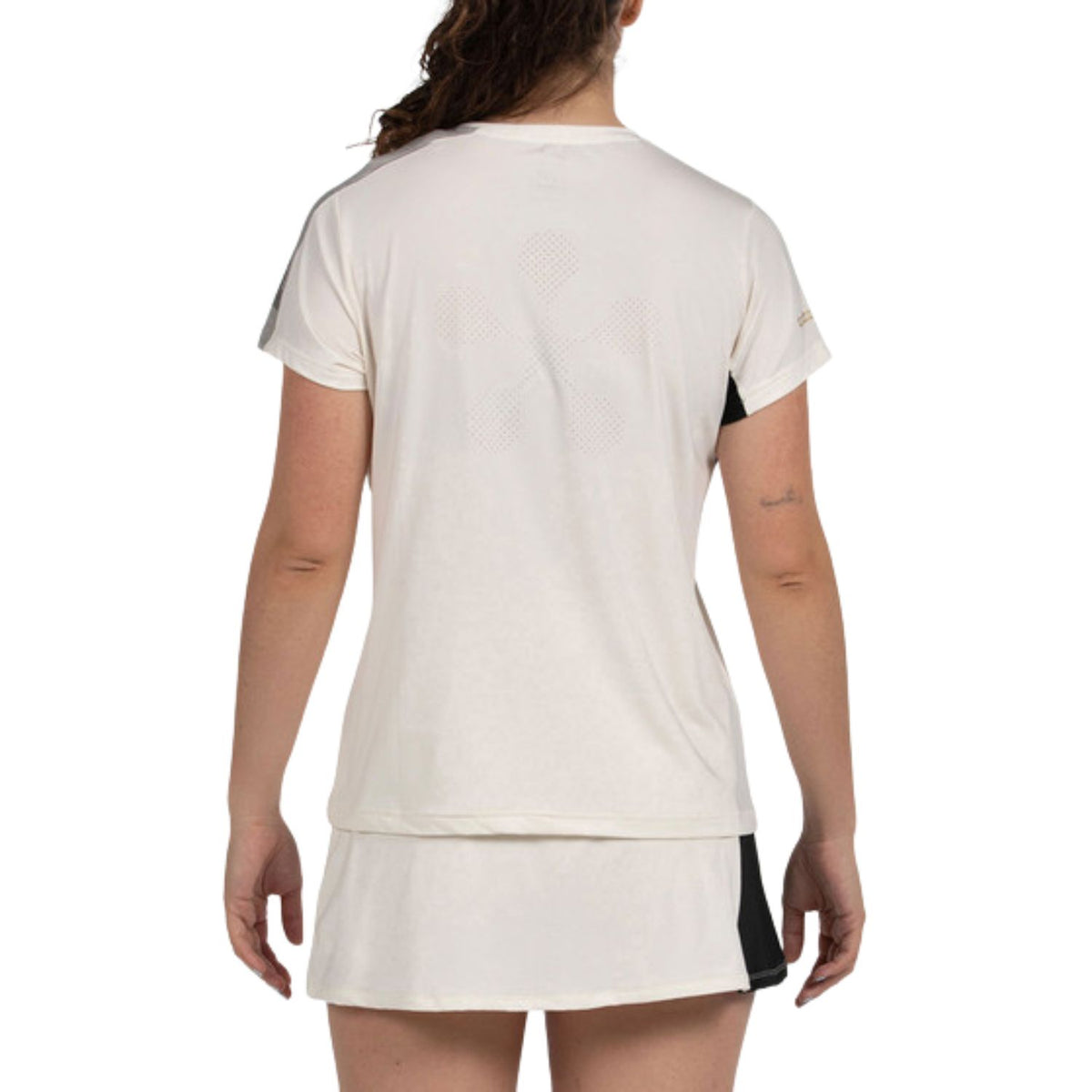 Achterzijde van het witte Bullpadel Pampan T-shirt voor dames