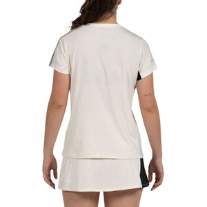 Achterzijde van het witte Bullpadel Pampan T-shirt voor dames