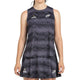 Bullpadel Parnav mouwloos shirt voor dames in zwart met print, vooraanzicht