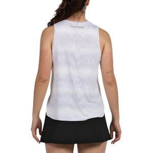 Achterzijde van het witte Bullpadel Parnav mouwloze shirt voor dames