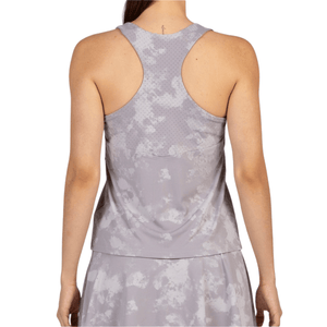 Bagsiden af den grå Bullpadel Exoro-tanktop med racerback og skyprint