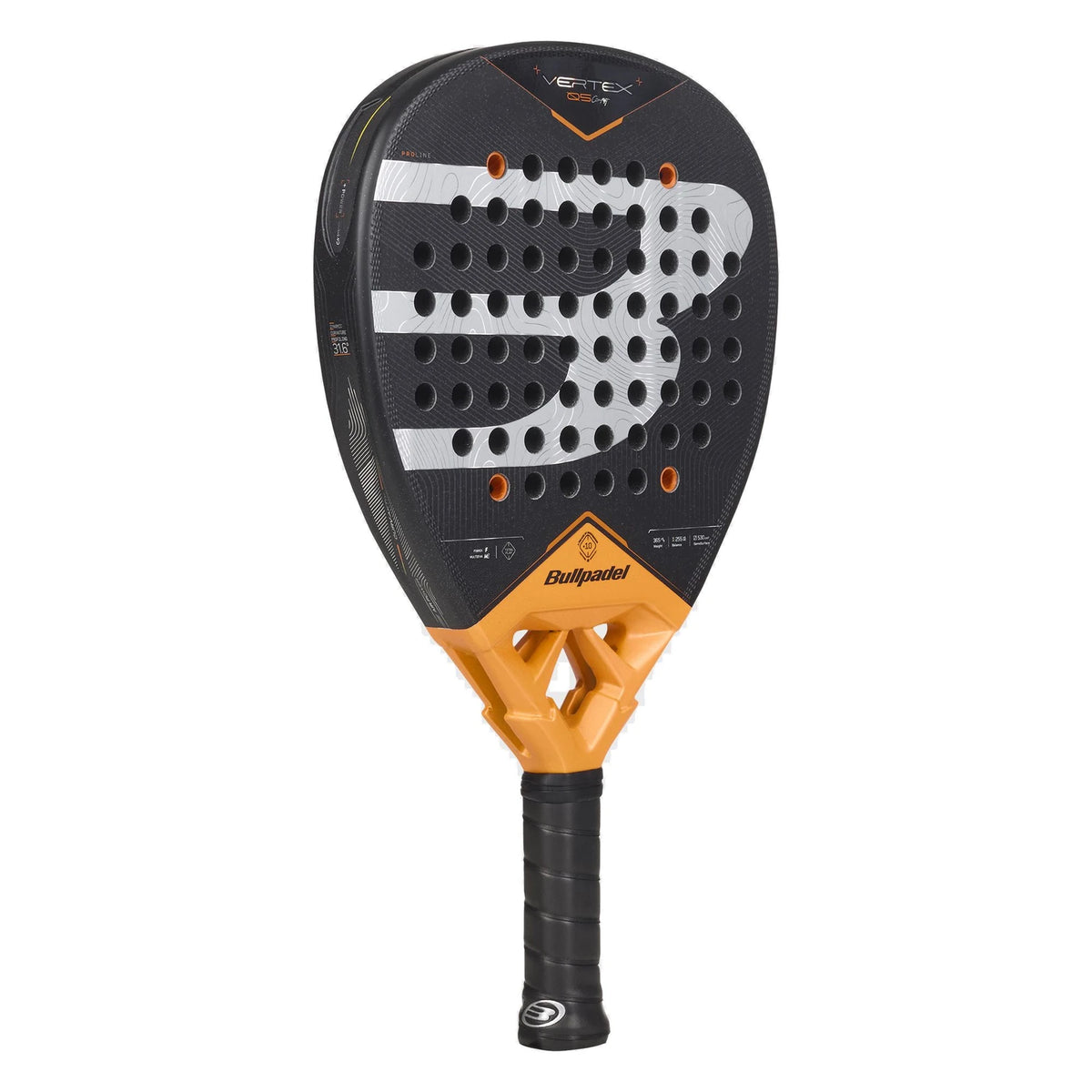 Bullpadel Vertex 05 Comfort 27 padelracket, schuin vooraanzicht