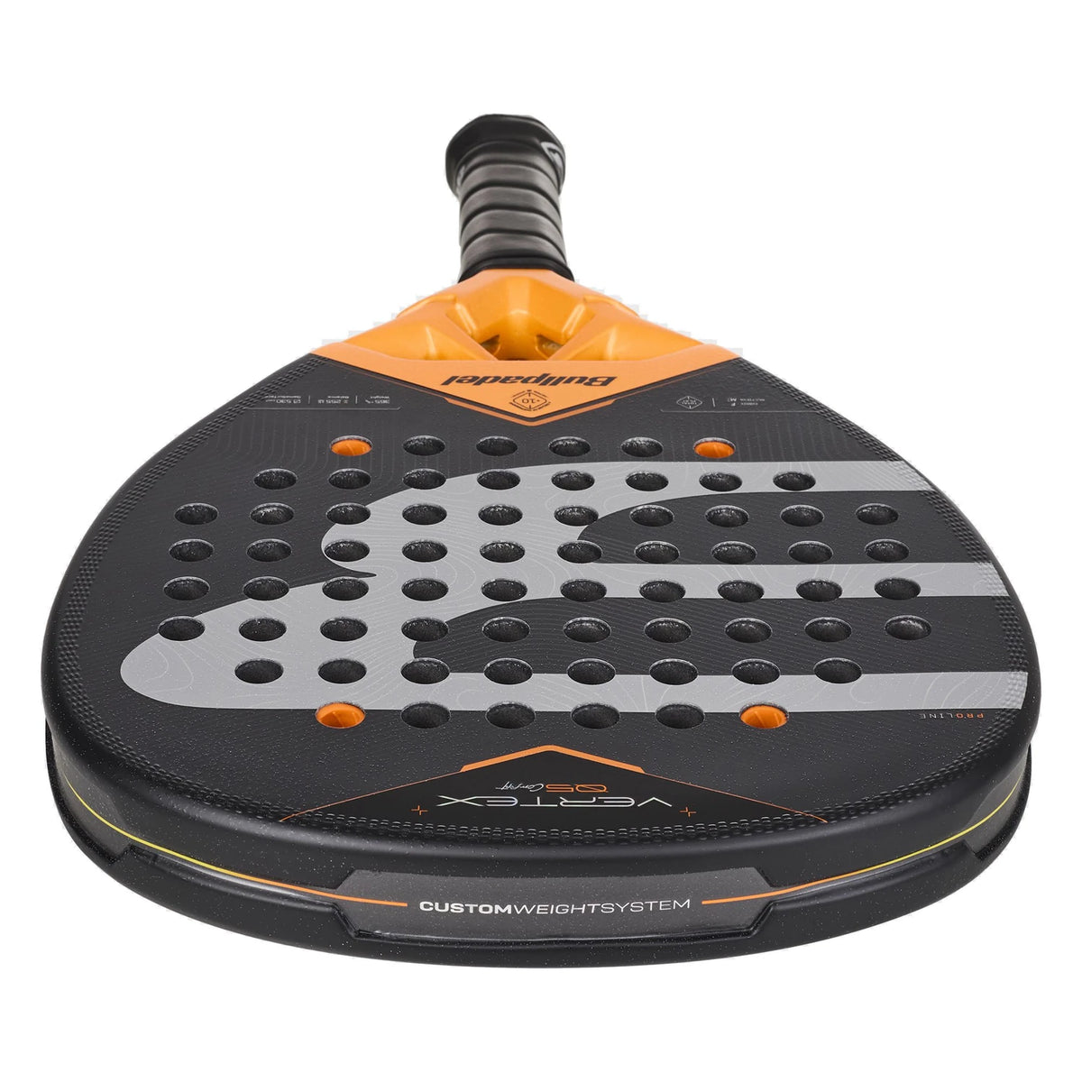 Bullpadel Vertex 05 Comfort 27 liggend, met Custom Weight System op het frame