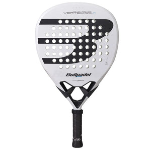 Bullpadel Vertex JR 26 junior padelracket in wit met zwart, vooraanzicht