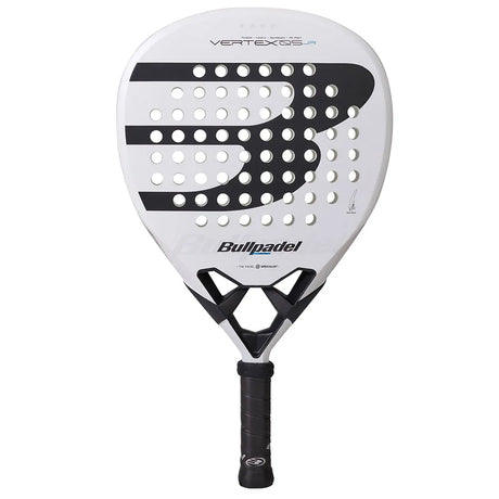 Bullpadel Vertex JR 26 junior padelracket in wit met zwart, vooraanzicht