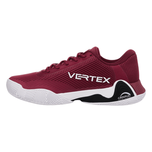 Binnenzijde van de bordeauxrode Bullpadel Vertex Vibram 25I met Vertex-opdruk