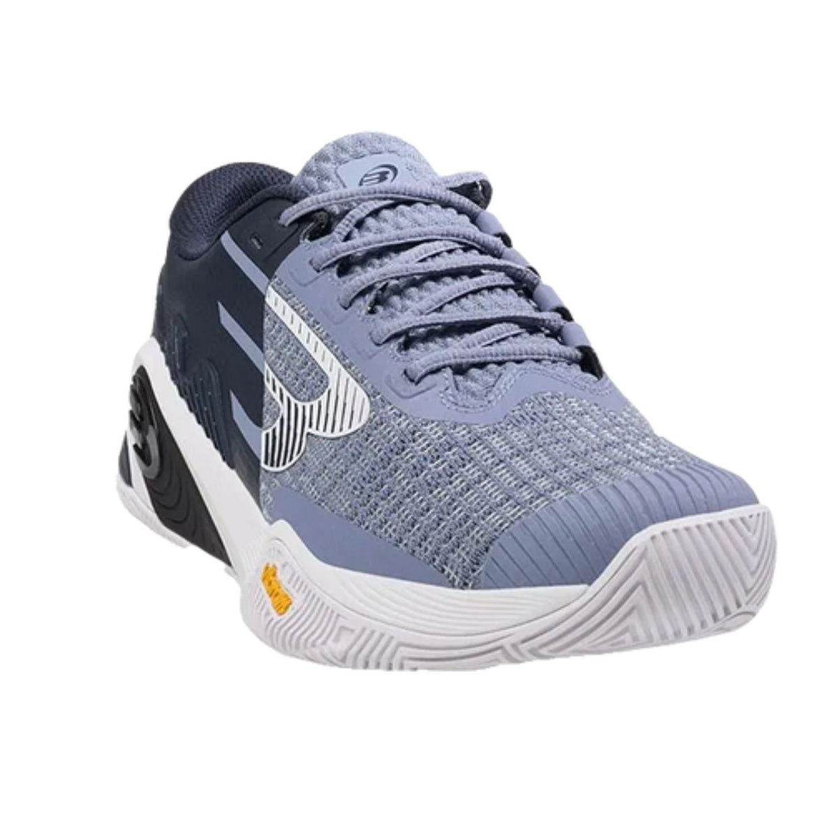 Schuin vooraanzicht van de Bullpadel Vertex Vibram 26V Navy Blue