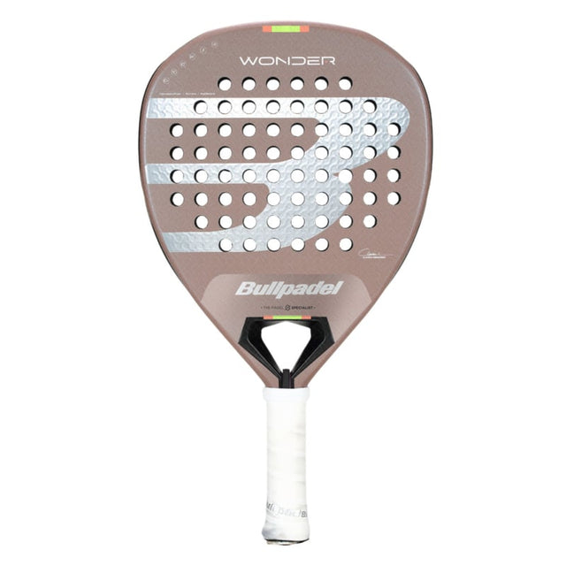 Bullpadel Wonder 26 dames padelracket in rosebruin met wit slagvlak, vooraanzicht