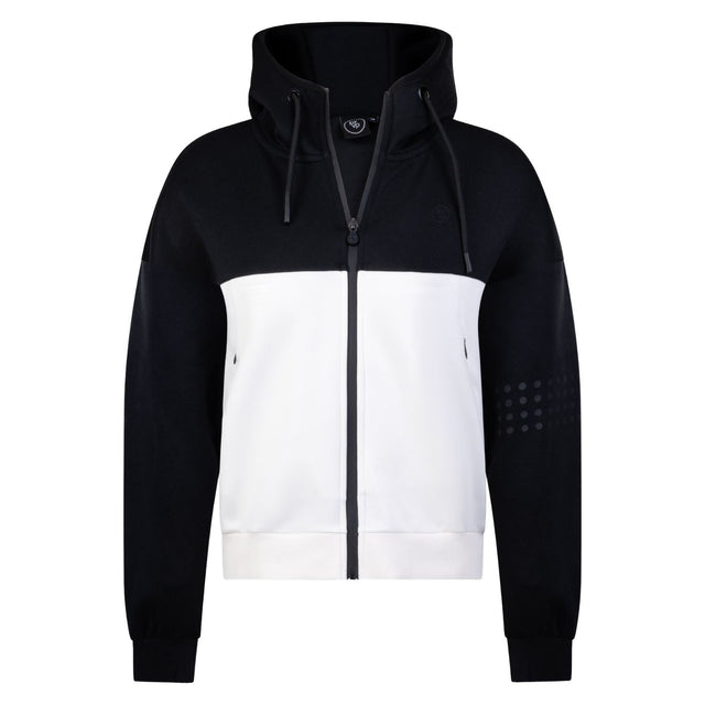 By VP Zip Jacket Women Black/White, vooraanzicht met capuchon en rits