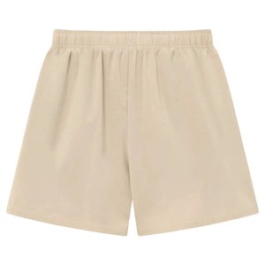 Achterzijde van de Cuera Active Globe Shorts Sand met elastische tailleband