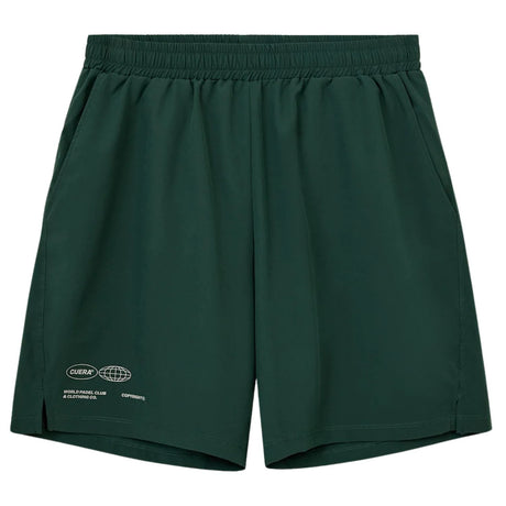 Cuera Active Globe short voor heren in donkergroen, vooraanzicht met logoprint