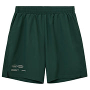 Cuera Active Globe Shorts Court Green, vooraanzicht met logoprint