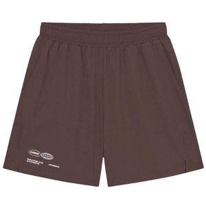 Cuera Active Globe Shorts Dark Brown, vooraanzicht met logo op de pijp