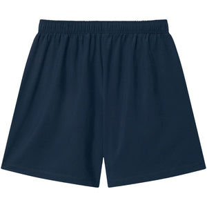 Achterzijde van de donkerblauwe Cuera Active Globe short met elastische tailleband