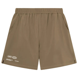 Cuera Active Globe short voor heren in taupebeige, vooraanzicht met logo op de pijp