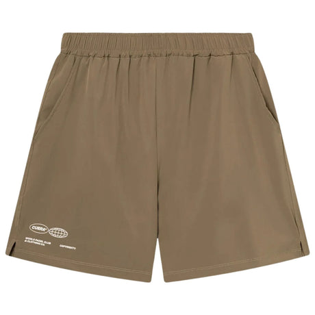 Cuera Active Globe short voor heren in taupebeige, vooraanzicht met logo op de pijp