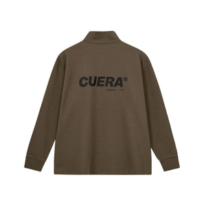 Achterzijde van de Cuera Active Structure Half Zip Army met logoprint