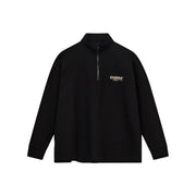 Cuera Active Structure halfzip sweater voor heren in zwart, plat vooraanzicht