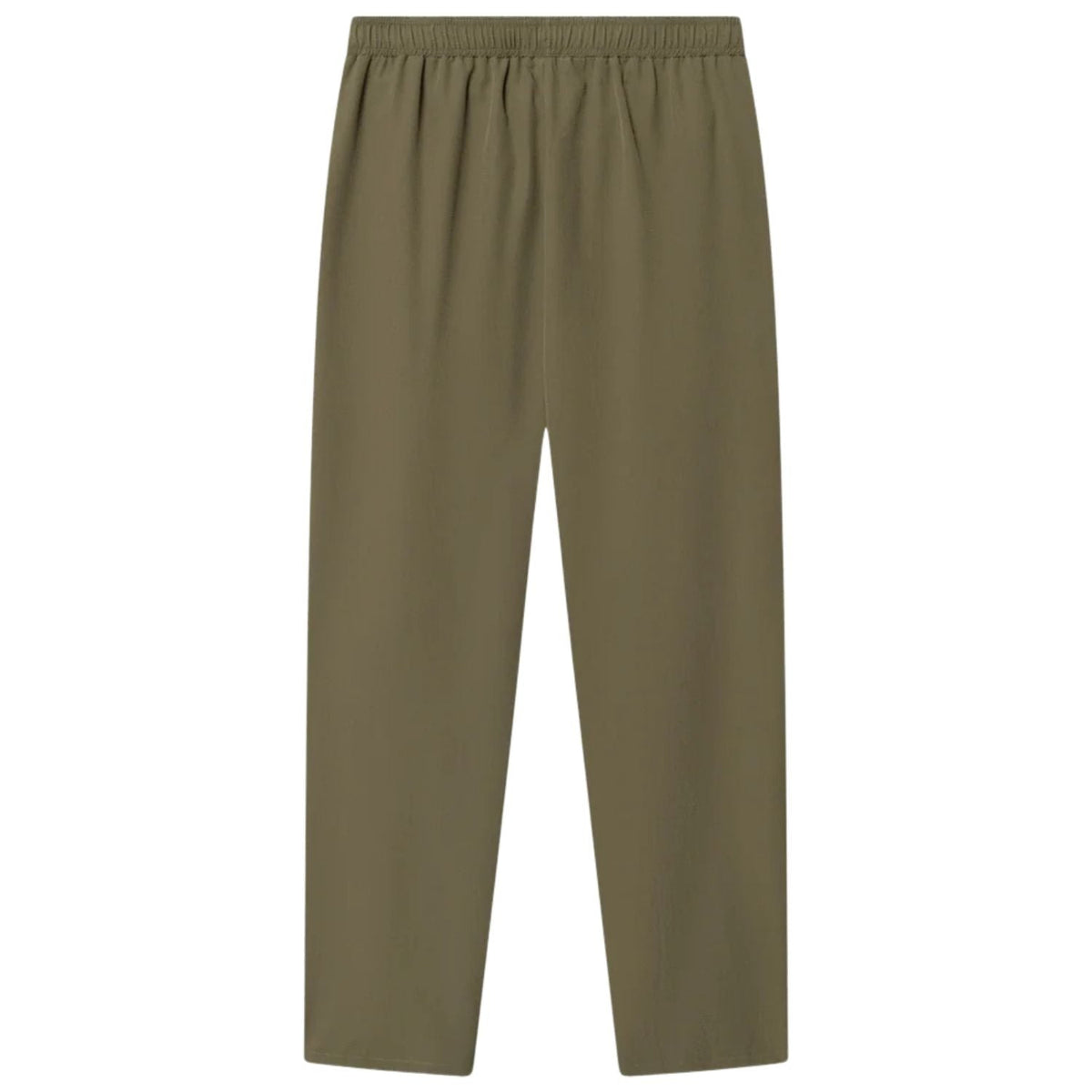 Achterzijde van de olijfgroene Cuera Active trackpants met elastische tailleband