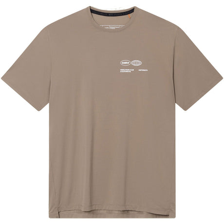 Cuera Oncourt Airy Logo T-shirt voor heren in beige, vooraanzicht met klein logo op de borst