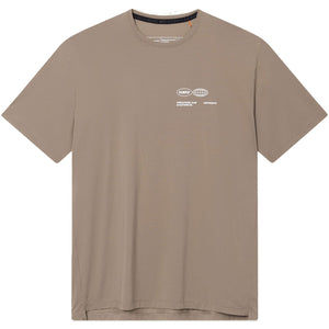 Cuera Oncourt Airy Logo T-Shirt Walnut, vooraanzicht met klein logo op de borst