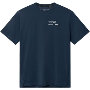 Cuera Oncourt Airy Logo T-shirt voor heren in donkerblauw, vooraanzicht met klein borstlogo