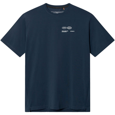 Cuera Oncourt Airy Logo T-shirt voor heren in donkerblauw, vooraanzicht met klein borstlogo