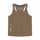 Vooraanzicht van de taupebruine Cuera Oncourt Airy Tank Top met klein borstlogo