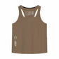 Vooraanzicht van de taupebruine Cuera Oncourt Airy Tank Top met klein borstlogo